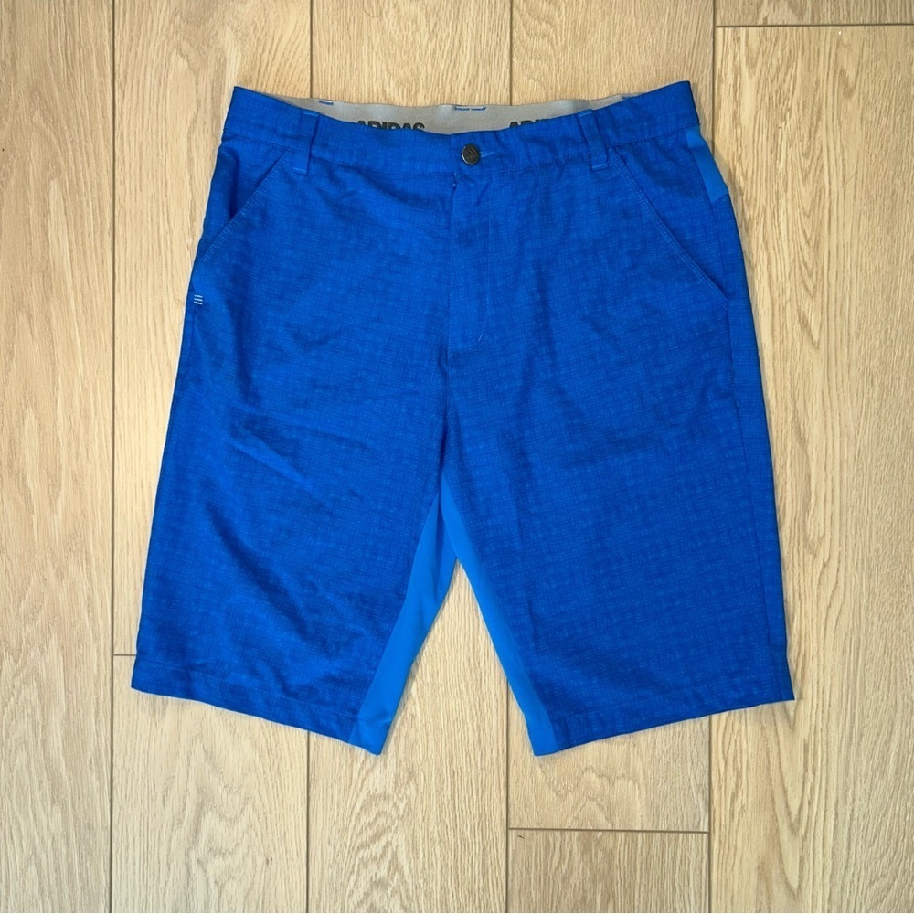 Adidas Ultimate365 Men's Golf Shorts Large Blue Stretch Flat Front Lightweight
